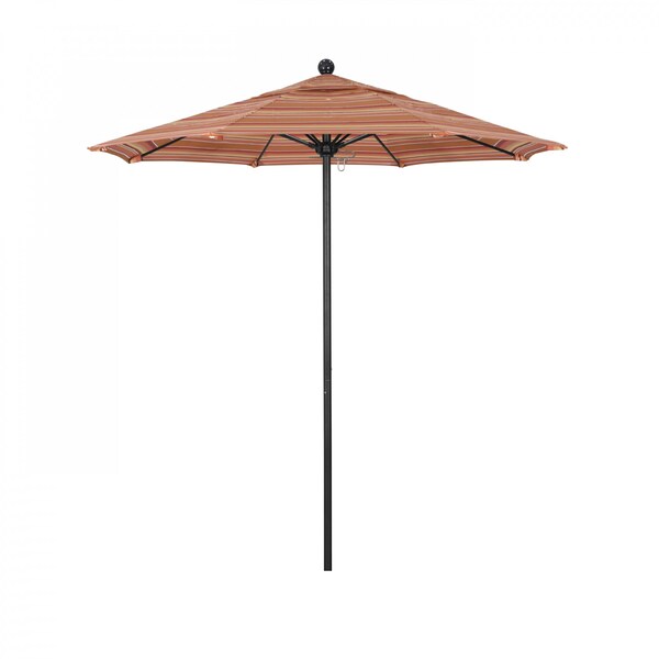 California Umbrella 7.5' Black Aluminum Market Patio Umbrella, Sunbrella Dolce Mango 194061334553 - main